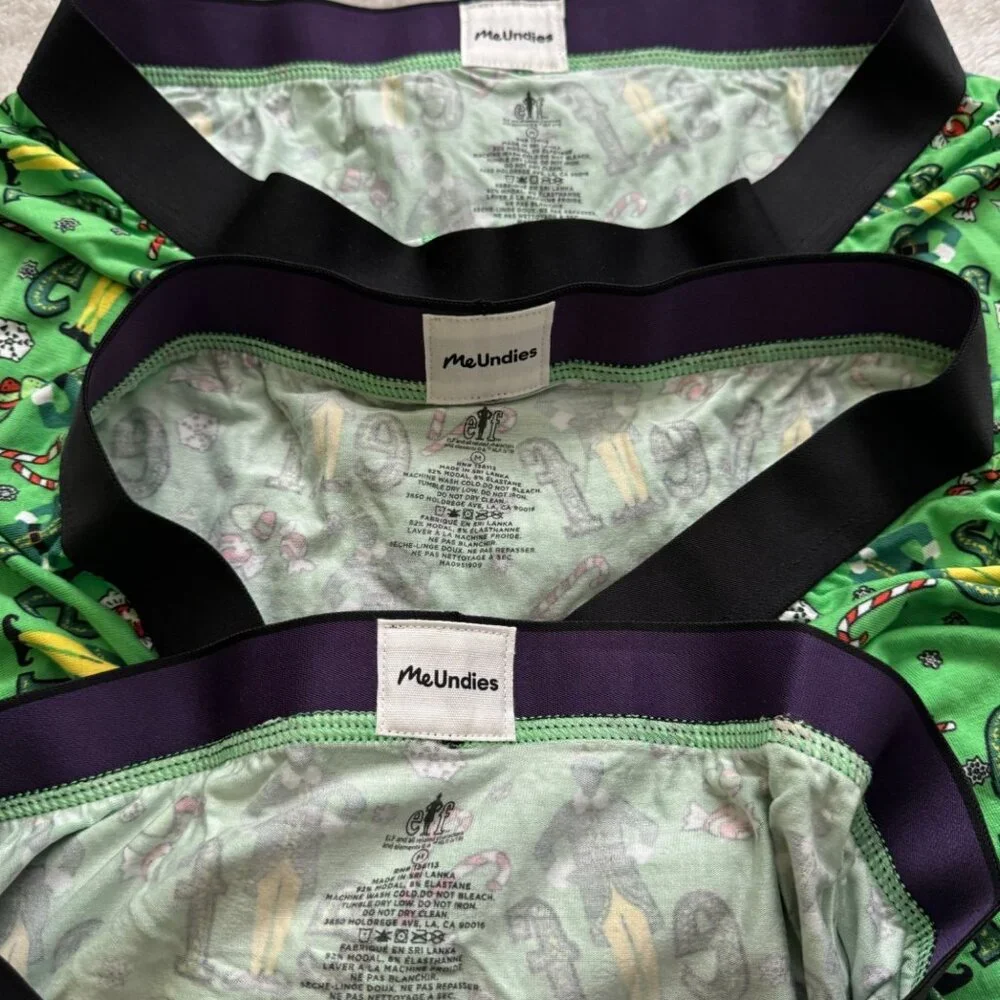 MeUndies Elf mens‎ boxer brief w/fly size médium underwear green color soft nwot